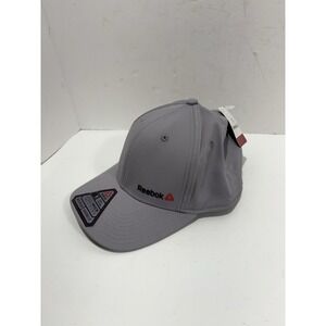 Reebok Speedwick Hat Adjustable Cap Light Gray ‎ sweat Resistant Black Red Logo